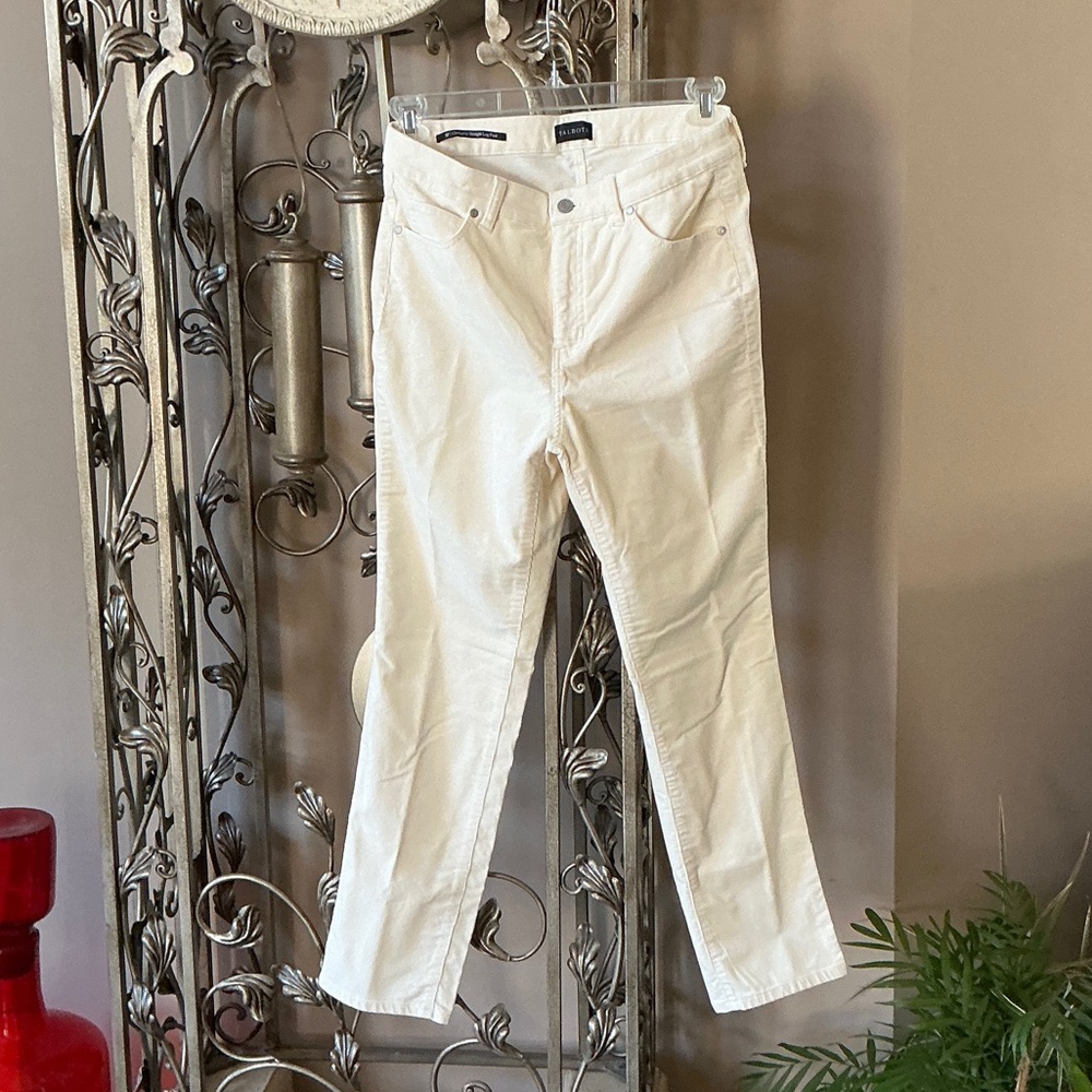 Talbots Off-White Corduroy Straight Leg Pants
